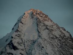 23 Final Rays Of Sunset Creep Up K2 North Face Close Up From K2 North Face Intermediate Base Camp